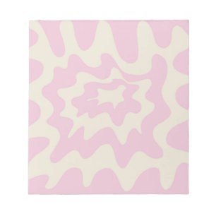 Roze Marmeren Groovy Wavy Stripe Modern Spring Notitieblok