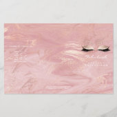 Roze Marmeren Make-up Ogen Wimpers DL 3 Folder Flyer (Voorkant)