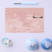 Roze Marmeren Make-up Ogen Wimpers DL 3 Folder Flyer (Enkel)