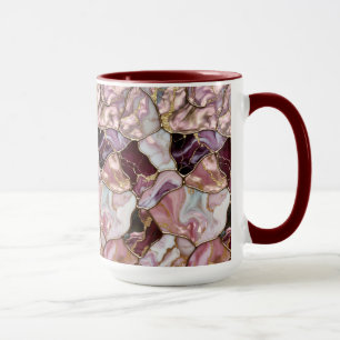 Roze marmeren mok goud aderen luxe koffiekopje