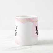 Roze Marmeren Monogram | Meisjesachtige Moderne Go Koffiemok (Center)