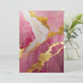 Roze marmeren patroon met goud kaart (Staand voorkant)
