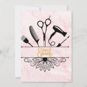 Roze Marmeren Schoonheidssalon Grote Opening Kaart