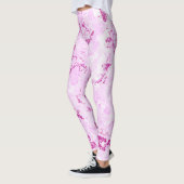 roze Marmeren Swirl Abstract Leggings (Links)