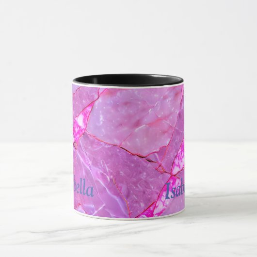 Roze Marmeren Textuur, Marmeren Effect Mok (Midden)