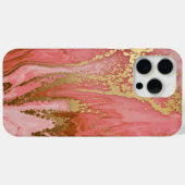 Roze marmeren werveling met gouden accenten Case-Mate iPhone case (Achterkant (horizontaal))