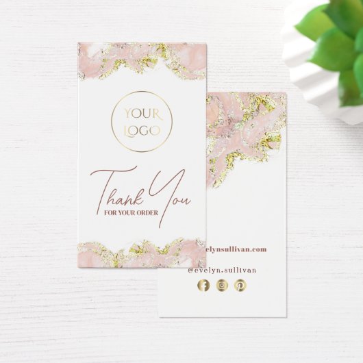 Roze marmeringspakket visitekaartje (Bureau)