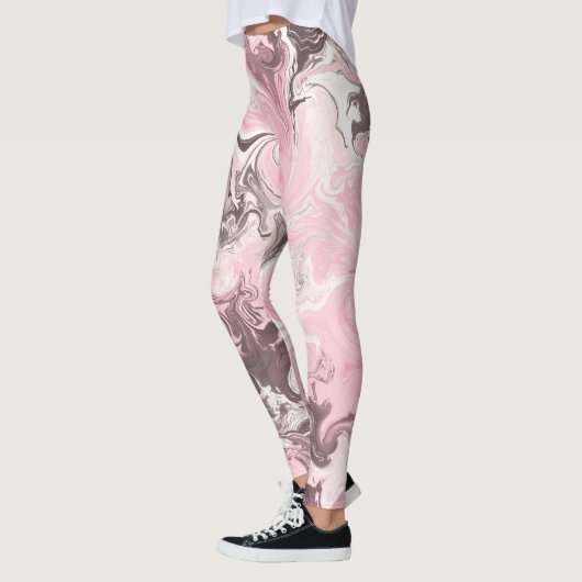 roze marmermantel vrouwen meisjes leggings (Links)
