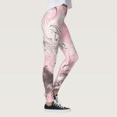 roze marmermantel vrouwen meisjes leggings (Rechts)