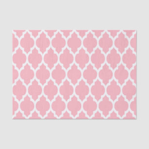Roze Marokkaans Quatrefoil Patroon #4 Tissuepapier