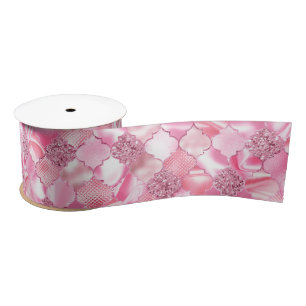 Roze Marokkaans Quatrefoil Patroon Lint