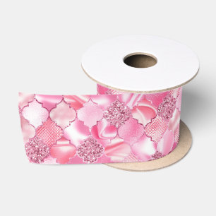 Roze Marokkaans vierbladig patroon Lint