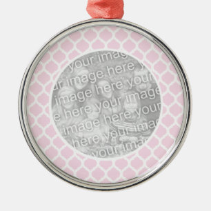 Roze Marokkaanse patroonfotoornament Metalen Ornament
