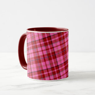 Roze Maroon Geruite Tartan Design Mok