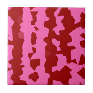 Roze Maroon Rood Onregelmatig Abstract Ontwerp Tegeltje