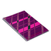 Roze Maroon Zwart Abstract Geometrisch Fun Funky Notitieboek (Rechterzijde)