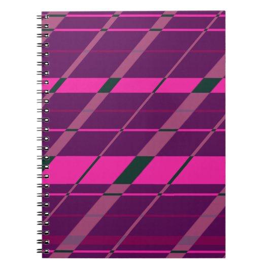 Roze Maroon Zwart Abstract Geometrisch Fun Funky Notitieboek (Voorkant)