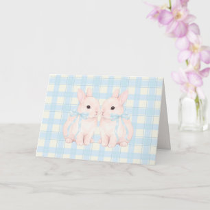 Roze Marshmallow Konijn Konijnen Pasen Kaart
