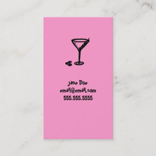 Roze Martini Calling Card Contactkaartje