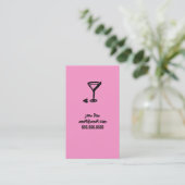 Roze Martini Calling Card Contactkaartje (Staand voorkant)