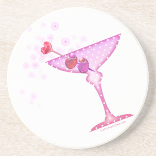 Roze Martini Coaster Zandsteen Onderzetter