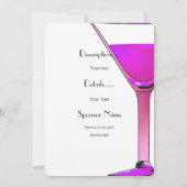 Roze Martini Cocktails Invitation Sjabloon Kaart (Achterkant)