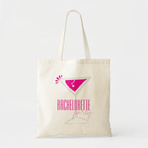 Roze Martini Glass Bachelorette Party Canvas Bag Tote Bag
