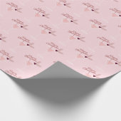 Roze Martini Kerstmis Cadeaupapier (Hoek)