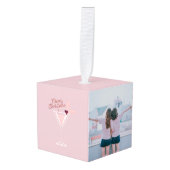 Roze Martini Kerstmis Ornament (Voorkant hoekig)