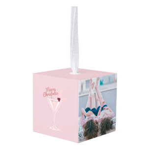 Roze Martini Kerstmis Ornament