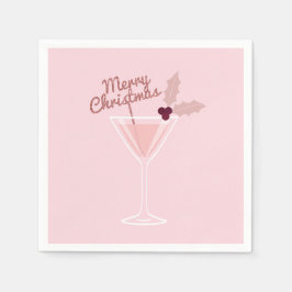 Roze Martini Kerstmis Servet