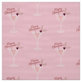 Roze Martini Kerstmis Stof