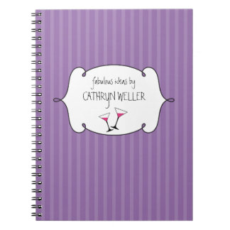 Roze martini mode strepen prachtig idee dagboek notitieboek