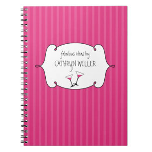 Roze martini mode strepen prachtig idee dagboek notitieboek