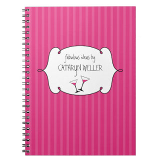 Roze martini mode strepen prachtig idee dagboek notitieboek