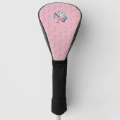 Roze Martini Monogram Golfheadcover (Voorkant)