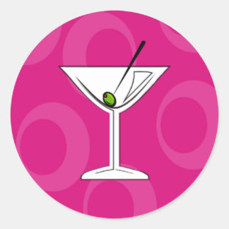 Roze Martini Stickers