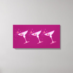ROZE MARTINI'S Gallery Wrapped Canvas Afdruk
