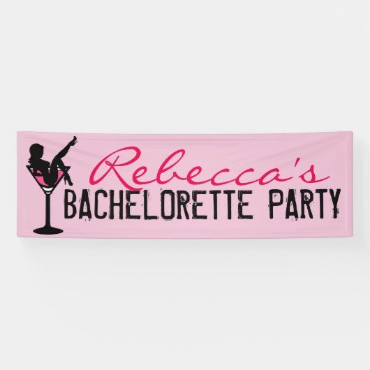  roze martinmeisje bachelorette banner (Horizontaal)