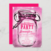 Roze Mason Jar Bachelorette Party Kaart (Voorkant / Achterkant)
