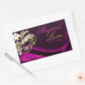 Roze Masquerade Goud Snoep Buffet Sticker (Envelop)