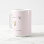 Roze Matron van Eer Goud Hart Modern Script Koffiemok (Voorkant links)