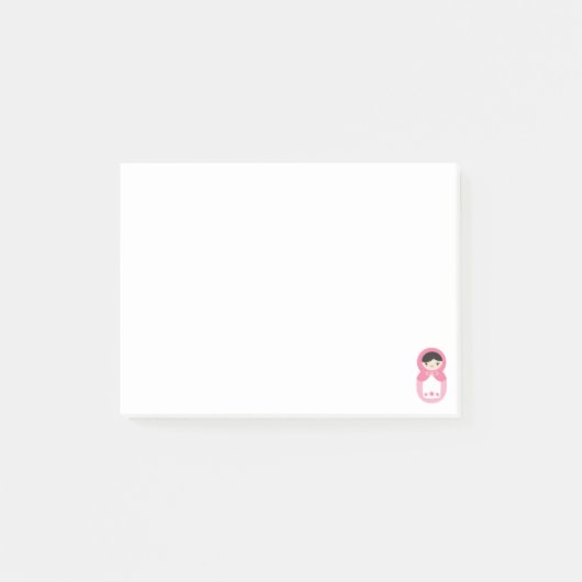 Roze Matryoshka Doll Post-it Notes (Voorkant)