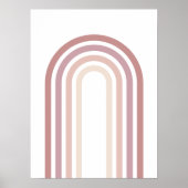 Roze & mauve minimalistische regenboog muur kunst poster (Voorkant)