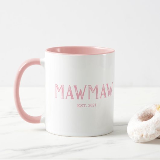 Roze MawMaw Jaar ingesteld Mok (Met donut)