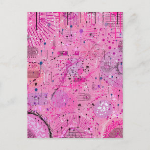 Roze Maximalistische Abstract: Frambozen Sundae Briefkaart