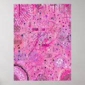 Roze Maximalistische Abstract: Frambozen Sundae Poster (Voorkant)