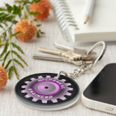 Roze Mechanisch Ingenieurstoestel Sleutelhanger (Voorkant Rechts)