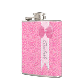 roze medaillon-dameskutje met naam heupfles (Links)