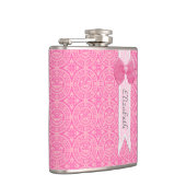 roze medaillon-dameskutje met naam heupfles (Rechts)